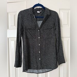 GAP Women's Black and White Polka Dot Blouse